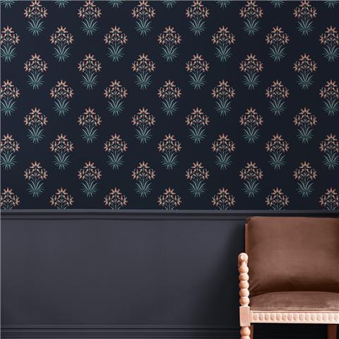 William Morris at Home Wallpaper Hyacinth Flower 145691 Midnight