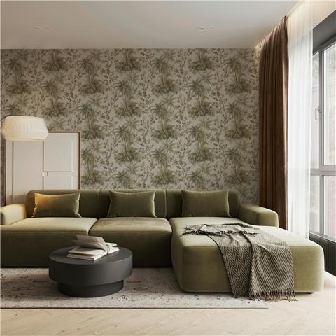 Boutique Sanctuary Wallpaper Bali Palm 145700 Sage/Gold