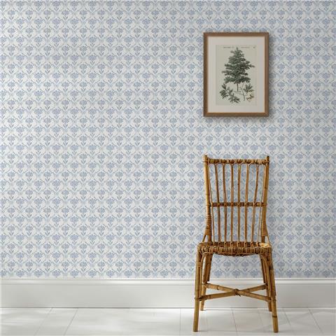 Martha Stewart Wallpaper Chateau Fleur 146796 Porcelain Blue