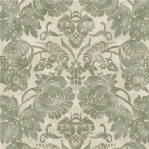 Martha Stewart Wallpaper Florentine Damask 146799 Moss