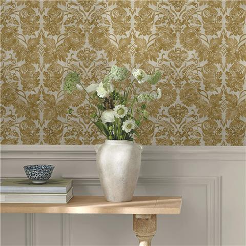 Martha Stewart Wallpaper Florentine Damask 146800 Antique Gold