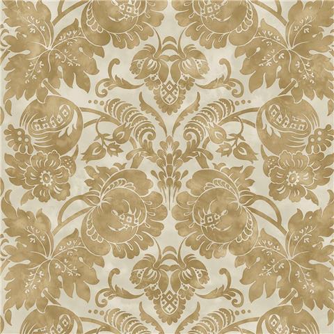 Martha Stewart Wallpaper Florentine Damask 146800 Antique Gold