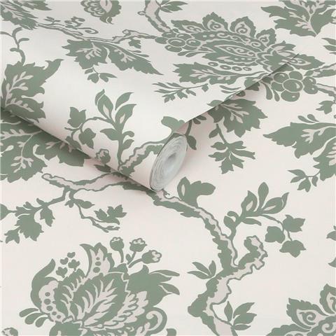 Martha Stewart Wallpaper Jacobean Antique 146802 Antique Green