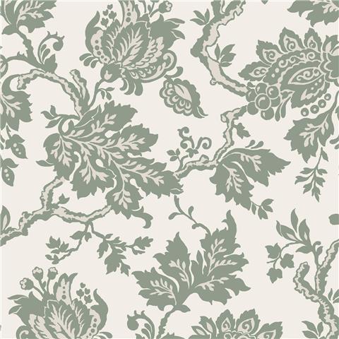 Martha Stewart Wallpaper Jacobean Antique 146802 Antique Green