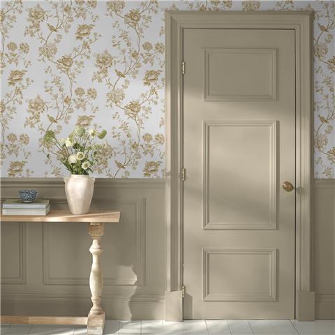 Martha Stewart Wallpaper Floral Vine 146807 Antique Gold