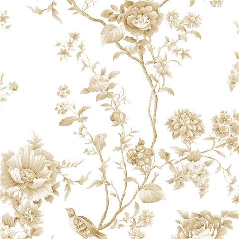 Martha Stewart Wallpaper Floral Vine 146807 Antique Gold