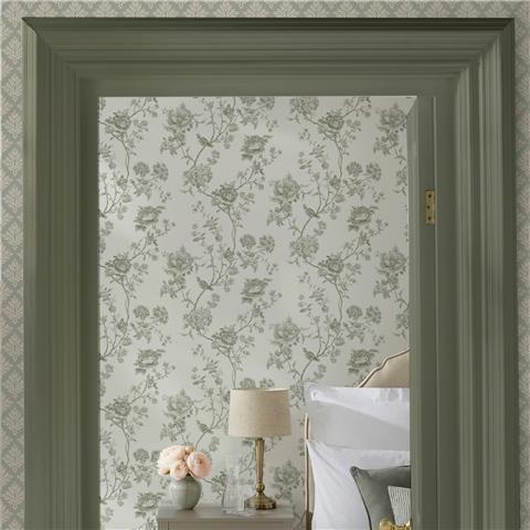Martha Stewart Wallpaper Floral Vine 146808 Moss