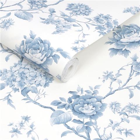 Martha Stewart Wallpaper Floral Vine 146810 Porcelain Blue