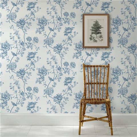 Martha Stewart Wallpaper Floral Vine 146810 Porcelain Blue