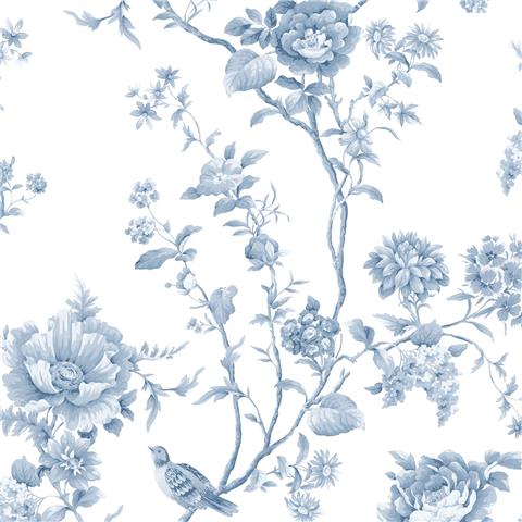 Martha Stewart Wallpaper Floral Vine 146810 Porcelain Blue