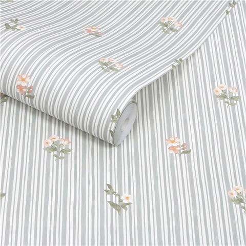 Martha Stewart Wallpaper Garden Stripe 146815 Grey Blue