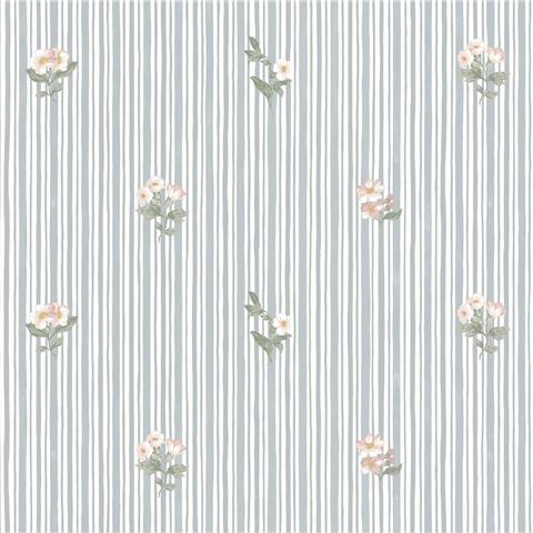 Martha Stewart Wallpaper Garden Stripe 146815 Grey Blue