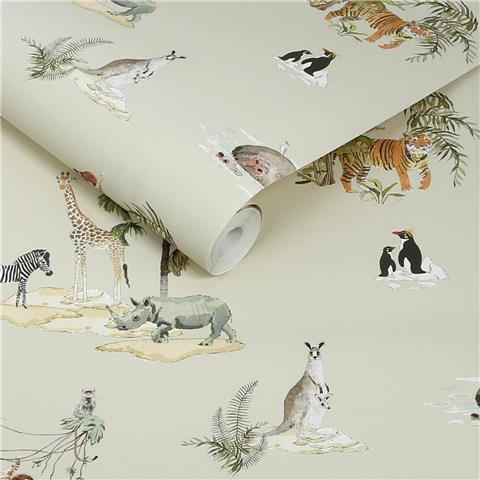 Sophie Allport Animals of the World Wallpaper 146828 Hambleton Sage