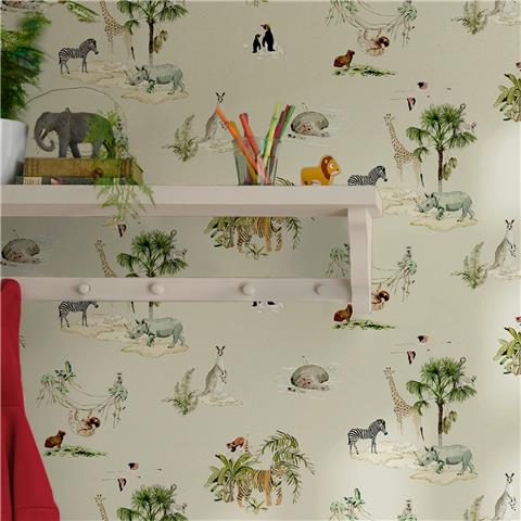 Sophie Allport Animals of the World Wallpaper 146828 Hambleton Sage