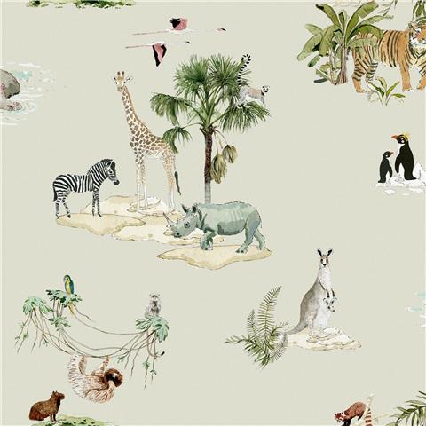 Sophie Allport Animals of the World Wallpaper 146828 Hambleton Sage