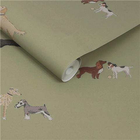 Sophie Allport Doggy Daycare Wallpaper 146831 Mossbank Green