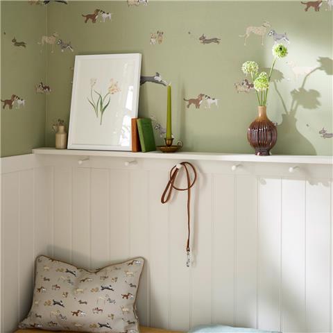 Sophie Allport Doggy Daycare Wallpaper 146831 Mossbank Green