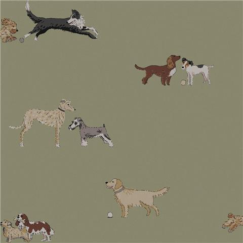 Sophie Allport Doggy Daycare Wallpaper 146831 Mossbank Green