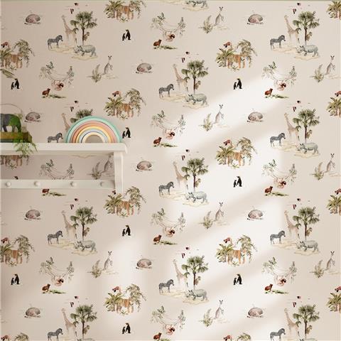Sophie Allport Animals of the World Wallpaper 146832 Chalk Blush