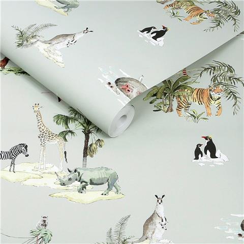 Sophie Allport Animals of the World Wallpaper 146833 Misty Blue