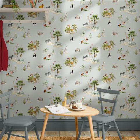 Sophie Allport Animals of the World Wallpaper 146833 Misty Blue