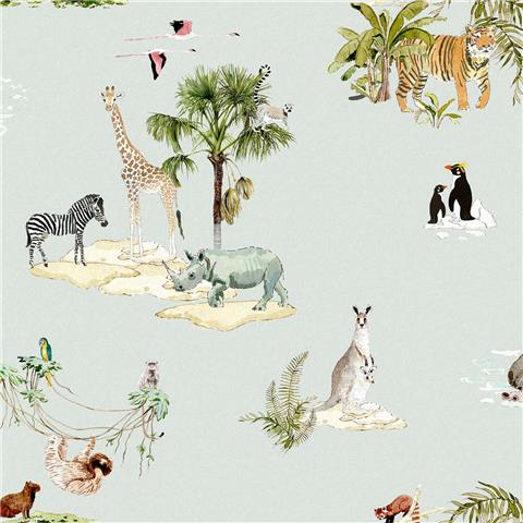 Sophie Allport Animals of the World Wallpaper 146833 Misty Blue