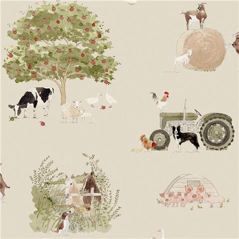 Sophie Allport Farm Friends Wallpaper 146834 Hambleton Sage