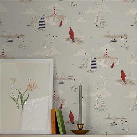 Sophie Allport Coastal Boats Wallpaper 146835 Cottesmore Sky