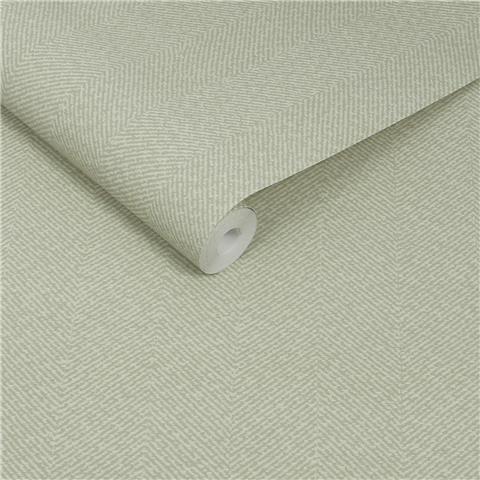Sophie Allport Herringbone Texture Wallpaper 146837 Mossbank Green