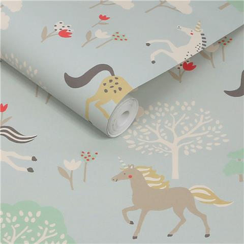 Sophie Allport Forest Ponies Wallpaper 146840 Whitham Blue
