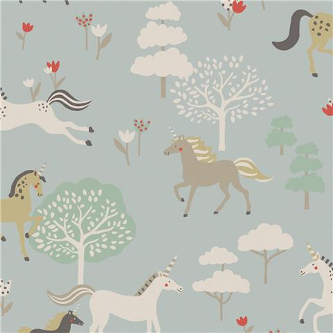 Sophie Allport Forest Ponies Wallpaper 146840 Whitham Blue