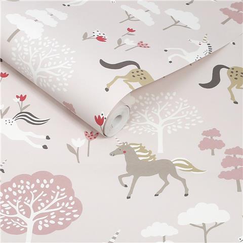 Sophie Allport Forest Ponies Wallpaper 146841 Chalk Blush