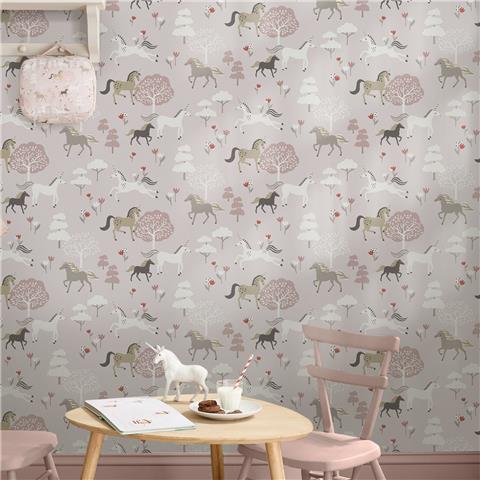 Sophie Allport Forest Ponies Wallpaper 146841 Chalk Blush