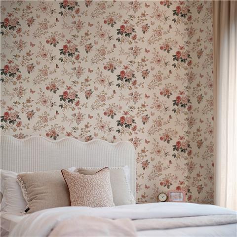 Sophie Allport Vintage Rose Wallpaper 146842 Chalk Blush