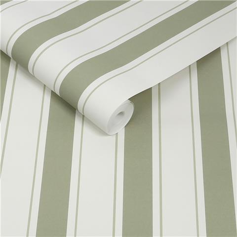 Sophie Allport Oundle Stripe Wallpaper 146844 Mossbank Green