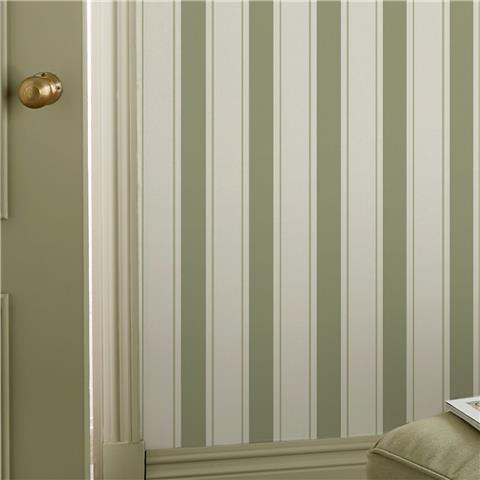Sophie Allport Oundle Stripe Wallpaper 146844 Mossbank Green