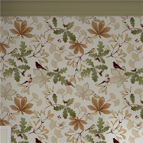 Sophie Allport Orchard Birds Wallpaper 146852 Warm Sand