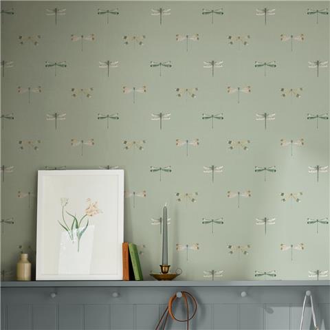 Sophie Allport Watercolour Dragonfly Wallpaper 146856 Pale Sprig