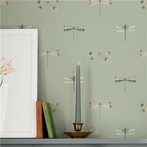 Sophie Allport Watercolour Dragonfly Wallpaper 146856 Pale Sprig