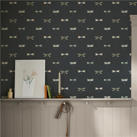 Sophie Allport Watercolour Dragonfly Wallpaper 146857 Oundle Navy
