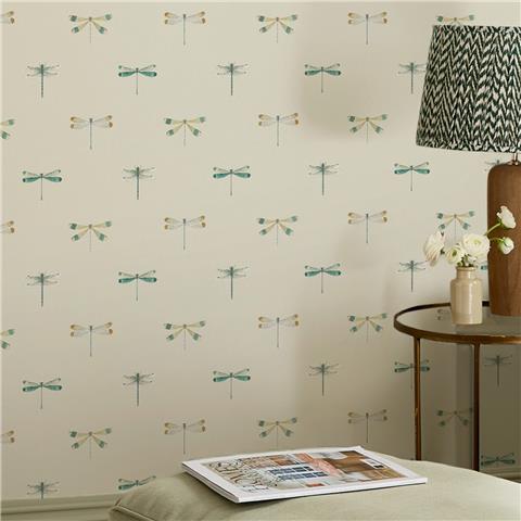 Sophie Allport Watercolour Dragonfly Wallpaper 146858 Off White