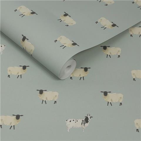 Sophie Allport Sheep Wallpaper 146860 Whitham Blue