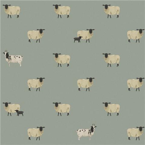 Sophie Allport Sheep Wallpaper 146860 Whitham Blue