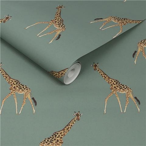 Sophie Allport Giraffe Wallpaper 146863 Heritage Teal