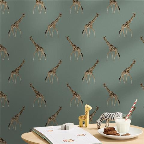 Sophie Allport Giraffe Wallpaper 146863 Heritage Teal