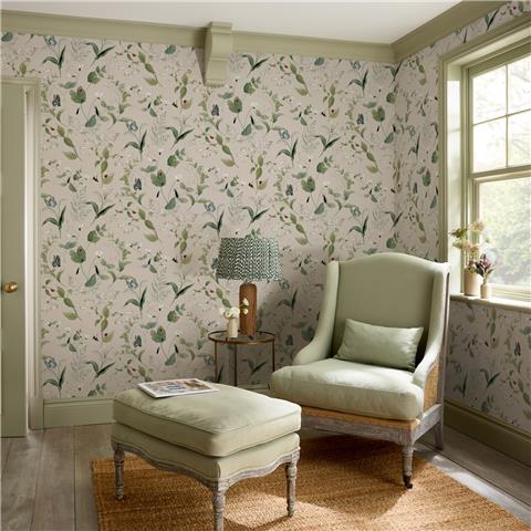 Sophie Allport Wild Floral Wallpaper 146864 Rutland stone