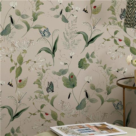 Sophie Allport Wild Floral Wallpaper 146864 Rutland stone