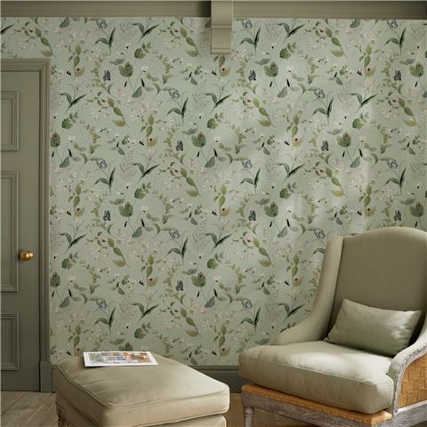 Sophie Allport Wild Floral Wallpaper 146865 Pale Mint
