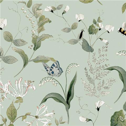 Sophie Allport Wild Floral Wallpaper 146865 Pale Mint