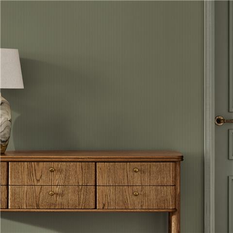 NEXT Ticking Stripe Wallpaper 146879 Deep Green